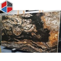 Polished Brazil Cosmic Black Magma Gold Granite Slab